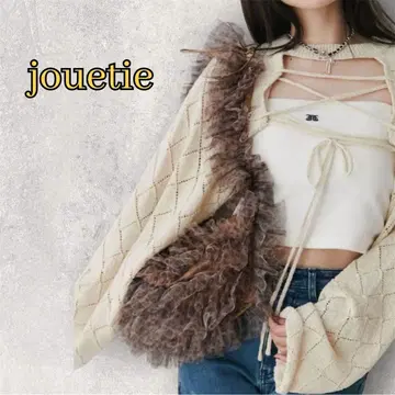 새상품급 jouetie 튤 숄더백 레오파드 무늬