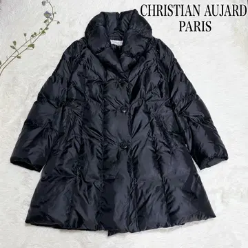 CHRISTIAN AUJARD 다운 코트 블랙 여배우 옷깃 A라인