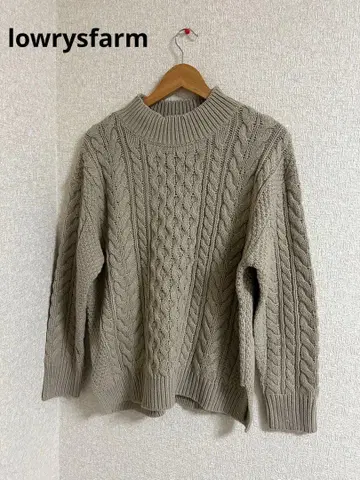 lowrysfarm 하이넥 케이블 니트