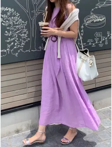 IENA 슬리브리스 롱 원피스 라벤더