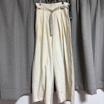 [ 미사용 새상품 ] 스콧 클럽 Aga 벨트 포함 바이컬러 와이드 팬츠