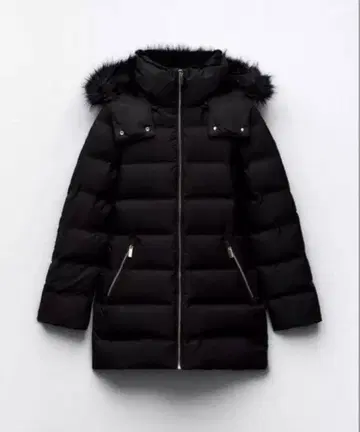 zara 세미롱 기장 다운 자켓