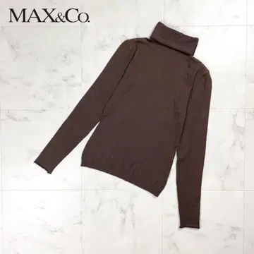 MAX &Co. 터틀넥 레이온 니트 긴팔 스웨터 브라운 사이즈 S
