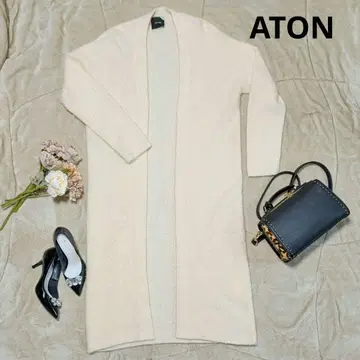 ATON 캐시미어 100% 롱 가디건 화이트
