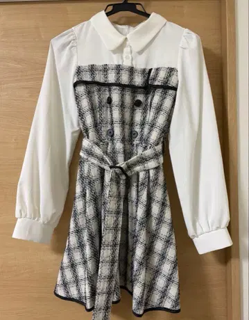 evelyn 바이컬러 트위드 OP 원피스