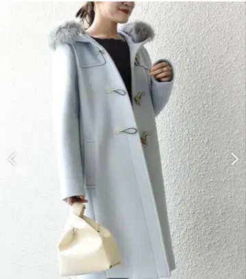 SHIP 인조 모피 더플 코트 라이트 블루