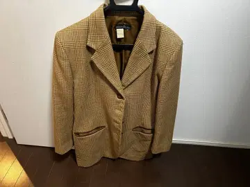 테일러드 자켓 베이지 계열 체크 사이즈 16