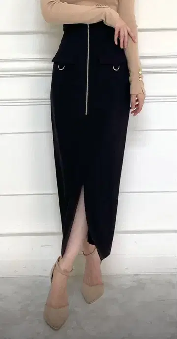 ROYAL PARTY 프론트 ZIP 하이웨스트 타이트 스커트