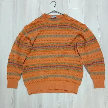 BIG-UNDERBERG 오렌지 케이블 짜임 니트