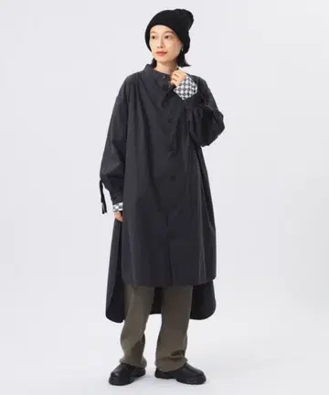 BEAMS BOY 차콜 롱 셔츠 원피스 [ 마터니티에도 ]