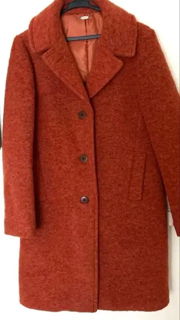 두클라쎄 체스터 코트 울 혼방 오렌지 M