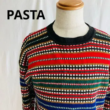 PASTA 다색 스트라이프 크루넥 스웨터