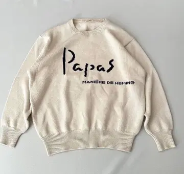 Papas 로고 니트 스웨터 크루넥 울