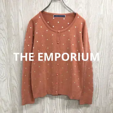 z-728 THE EMPORIUM 핑크 도트 무늬 니트 가디건