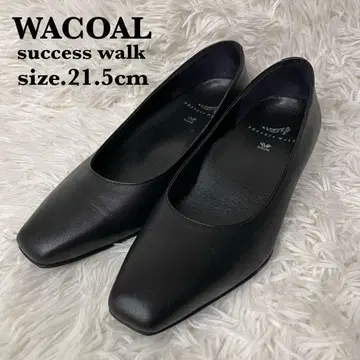 컨디션 최상 success walk 펌프스 스퀘어토 가죽 블랙 관혼상제