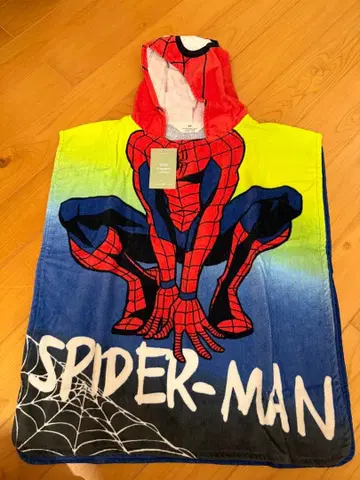 스파이더맨 후드 부착 타월 58x66cm