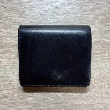 블랙 가죽 접이식 지갑