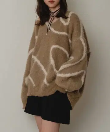 V넥 뉴앙스 니트 모카 raffime