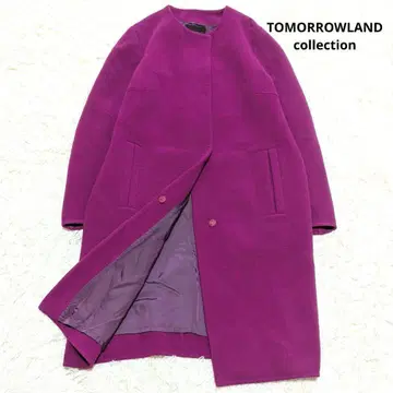 투모로우랜드 컬렉션 노카라 코트 롱 핑크 S