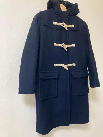 KariAng 후드 부착 더플 코트 네이비