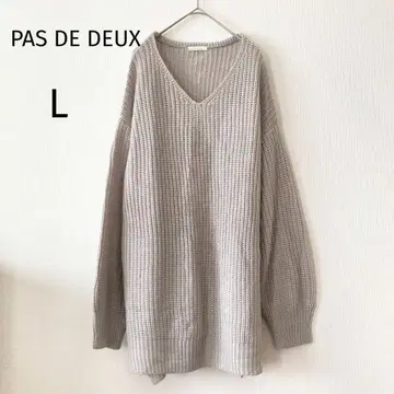 새상품급 PAS DE DEUX  V넥 니트 L 그레이 5516