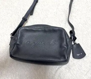 애니에스 베이 블랙 가죽 숄더백