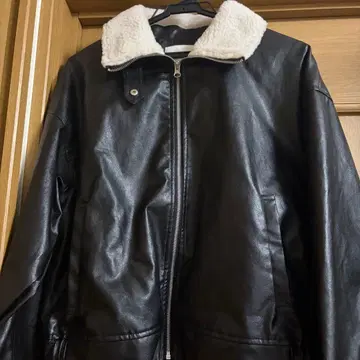 Chico 블랙 무스탕 코트 가죽 자켓