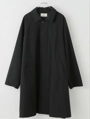 Oblada 블랙 롱 코트 스탠드 카라