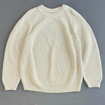 바토너 시그니처 크루넥 니트 스웨터 긴팔 베이지 사이즈 3 s