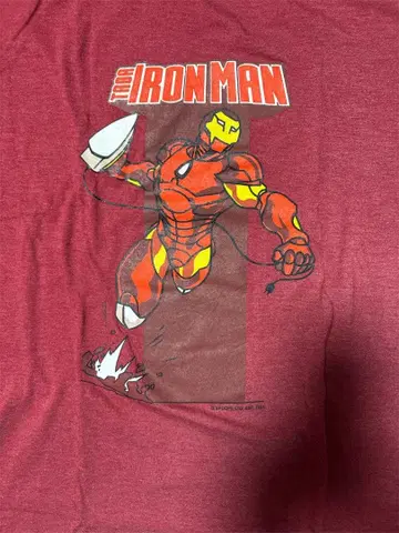아이언맨 T셔츠 XL 사이즈 레드 빨간색