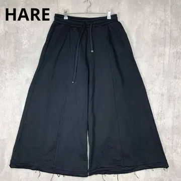 HARE DABO 루즈 스웨트 팬츠 와이드 팬츠 블랙