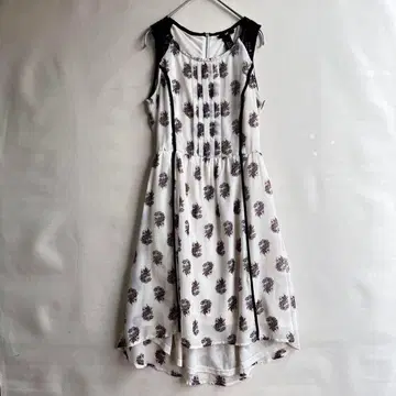 H&M 여성용 슬리브리스 플리츠 원피스 블라우스 페이즐리