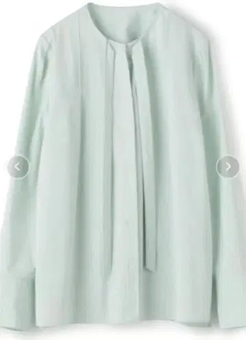 Ballsey 실키 데신 보타이 블라우스 민트 그린