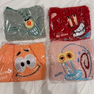 스펀지밥 모코모코 스퀘어 파우치 가챠가챠 4종 세트