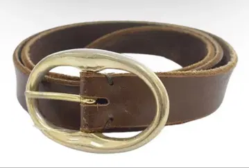 브라운 가죽 오벌 버클 벨트