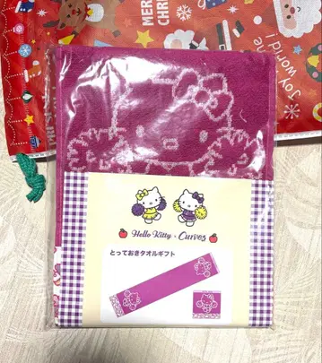 헬로키티 커브스 콜라보 머플러 타월 핸드 타월 2개 세트