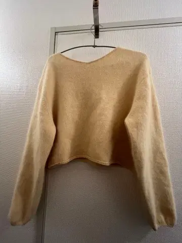 베이지 크롭 니트 스웨터 S