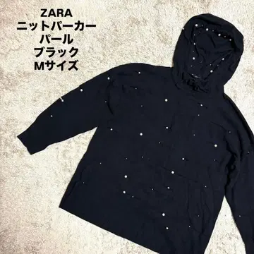 ZARA 니트 하프 지퍼 펄 블랙 M 사이즈