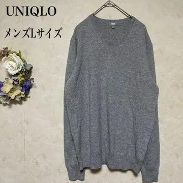 [UNIQLO] 캐시미어 100 V넥 스웨터 남성용 L 사이즈 그레이