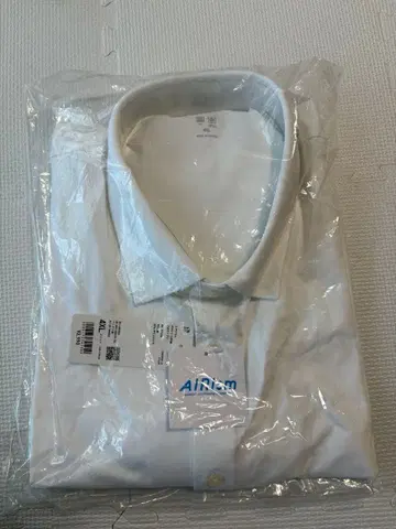 에어리즘 피케 셔츠 반팔 풀 오픈 화이트 4XL