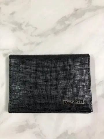 Calvin Klein 천연 가죽 블랙 카드 케이스