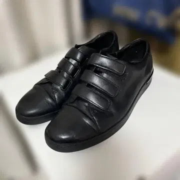 클락스 블랙 가죽 벨크로 스니커즈