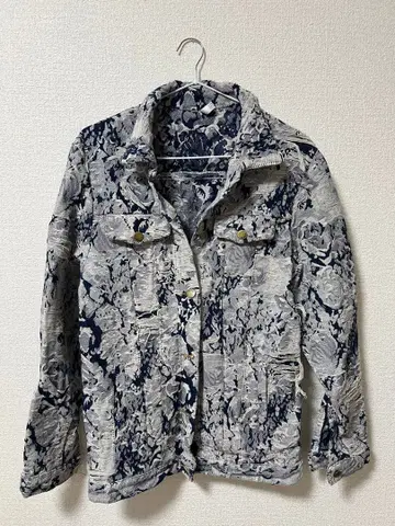 꽃무늬 데님 자켓