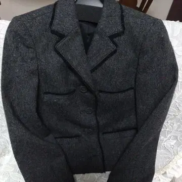 K.T kiyokotakase 다크 그레이 테일러드 트위드 자켓