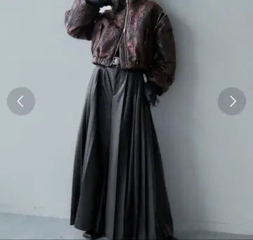 HARE 플리츠 와이드 팬츠 블랙 블랙 가죽 인조 가죽 가죽 팬츠