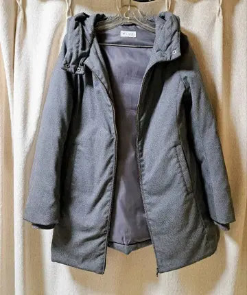 [ PLST 플라스테 ] 후드 다운 자켓 그레이 S 사이즈