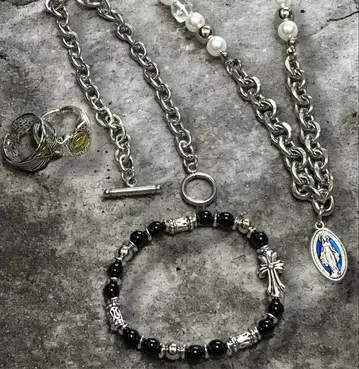 남성용 목걸이 팔찌 반지 링 스트릿 빈티지 코디 가을/겨울 x