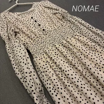 NOMAE 노마에 도트 무늬 긴팔 원피스 M