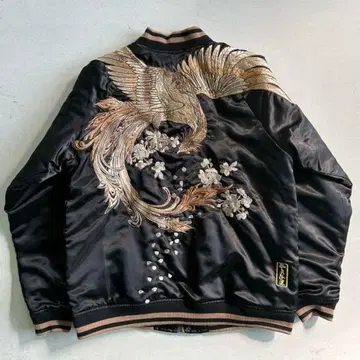 레어 봉천승운 봉황 자수 스카잔 블랙