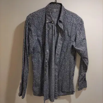 단종 상품 UNQILO 미니 꽃무늬 브로드 프린트 셔츠 긴팔 L